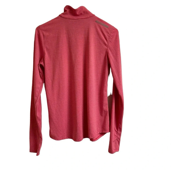 Under Armour RUN Half Zip Lightweight Pullover Women S Pink White Stripe Workout - Picture 2 of 10